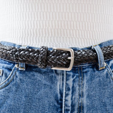 black braided leather Coach belt | 90s vintage belt 