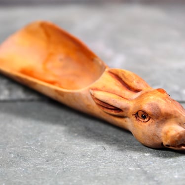 FOR BUNNY LOVERS! | Hand-Carved Wooden Bunny Scoop | Vintage Wooden Bunny | Unique Bunny Gift 