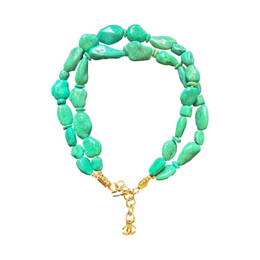 Chanel Large Turquoise Double Strand Necklace