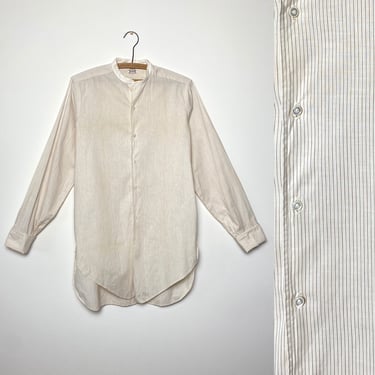 Vintage Antique Men's Shirt 1920s Cotton Madras 20s Striped Shirt 42 Chest 14 33 
