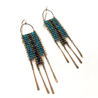 Skydancer Tapestry Earrings with Kyanite and Spinel