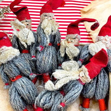 ANTIQUE: 6pcs - Old Yarn Ornaments - Holiday, Christmas - SKU 15-C1-00034551 