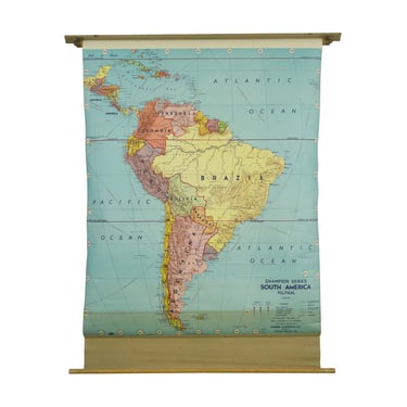 Vintage Champion Series South America Political Roll Up Map