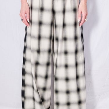White Plaid Clean Pant