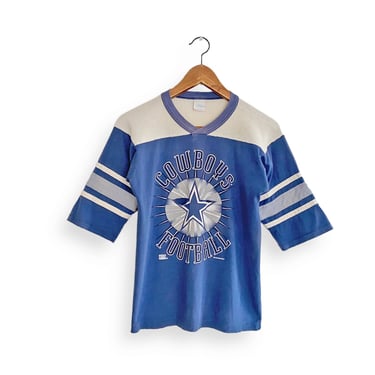 vintage Cowboys shirt / Dallas Cowboys / 1990s thrashed Dallas Cowboys striped jersey shirt Small 