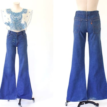 70s LEVIS 646 Orange Tab worn in bells jeans 30 / vintage 70s LEVIS 646 Orange Tab worn in bells jeans 30 / vintage