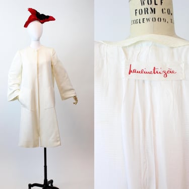 1980s PAULINE TRIGERE white ribbed coat small medium | new spring summer 