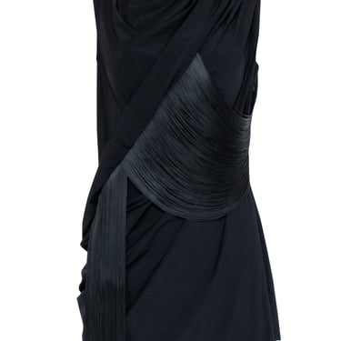 Rick Owens - Black Fringe Detail Mini Dress Sz 4