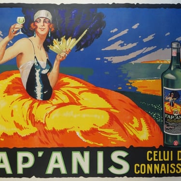 Large Fap'Anis Drink Advertising Poster, circa 1930 