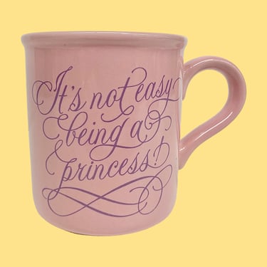 Vintage Its Not Easy Being a Princess Mug Retro 1980s Contemporary + American Greetings + Pink and Purple + Stoneware + Kitchen + Drinking 