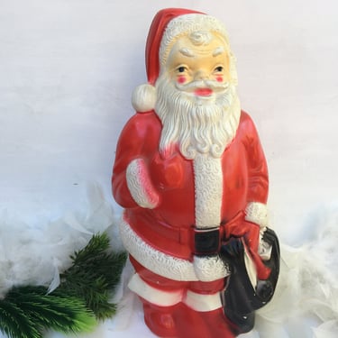 Vintage Blow Mold Santa By Empire, 1968 Light Up Santa Claus Statue, No Light Cord Included 