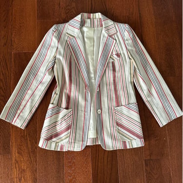 70s Blazer | Vintage Striped Blazer | Candy Striped Blazer | Briarlee New York Blazer | Vintage Tailored Jacket 