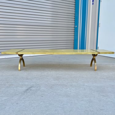1960s Vintage Brass Coffee Table 