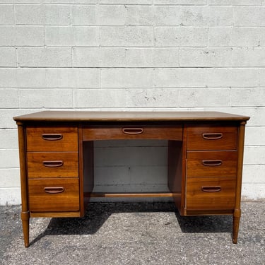 Mid Century Modern Lane Desk Mid Century Table MCM Makeup Vanity Executive Writing Office Storage Post Modern Retro Mod CUSTOM PAINT Avail 