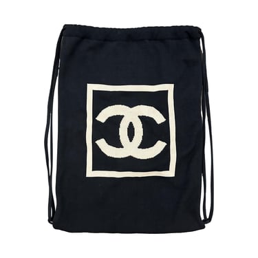 Chanel Black Drawstring Backpack