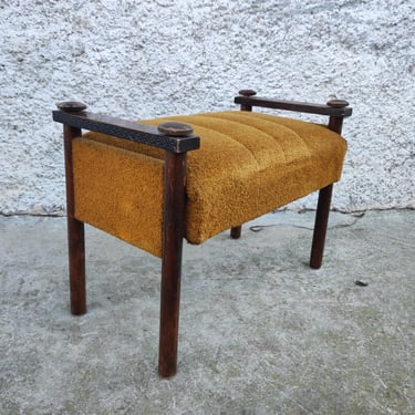 Vintage Mid Century Cushion Stool /Mid Century Ottoman /Old Ottoman/ Vintage Furniture/ Foot Stool/ 70s/ Home Decor/ Old Yugoslavian Tabure 