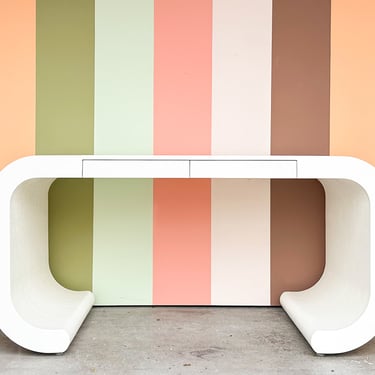 Large Made Goods Faux Raffia Desk