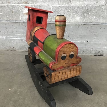 Vintage Wood Train Rocker (Seattle)