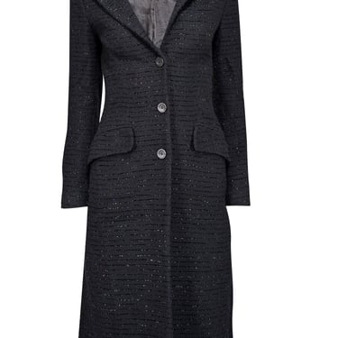 Moschino - Black Metallic Boucle Coat Sz 6