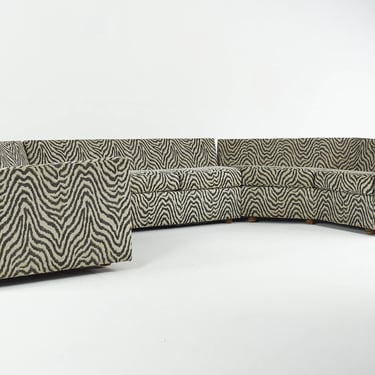 Milo Baughman Style Mid Century Semi Circle Hexagonal Sectional Sofa - mcm 