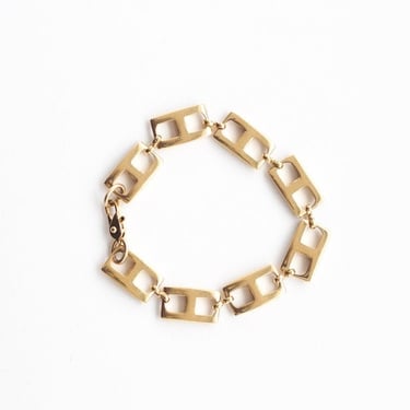 Vintage Gold Tone Rectangular Link Bracelet 