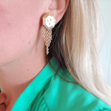 Gold Fringe Crystal Earrings