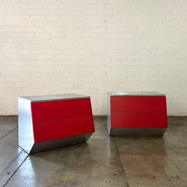 Post Modern Angular Nightstands- Pair 