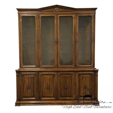 DAVIS CABINET Co. Vintage Cherry Italian Neoclassical Tuscan Style 72" Buffet w. Lighted Display China Cabinet 827 828 