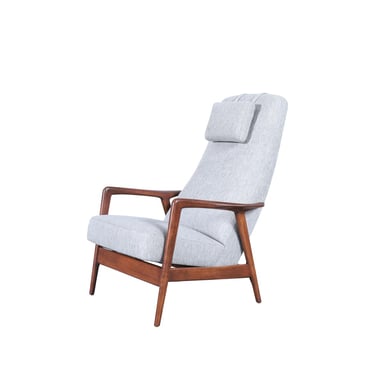 Swedish Walnut Recliner Chair by Alf Svensson for Dux