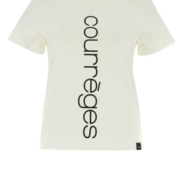 Courreges Woman White Cotton T-Shirt