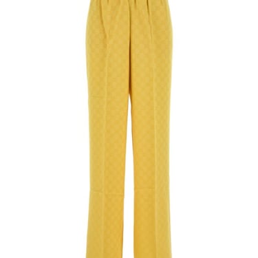 Gucci Women Yellow Jacquard Joggers