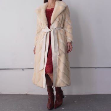 Vintage Leather and Fur Swirl Coat