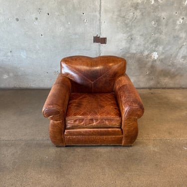 Vintage Leather Mustache Club Chair