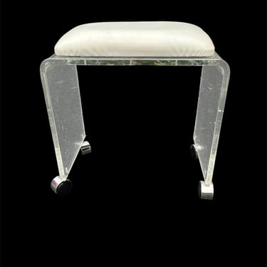 Vintage lucite vanity stool / bench 