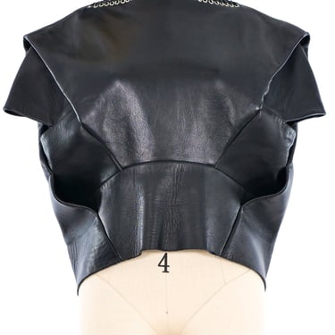 Balenciaga Grommet Trim Leather Top
