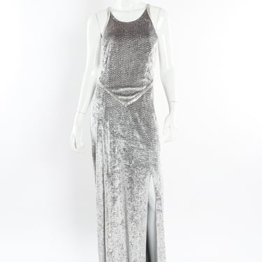 Crushed Velvet Rhinestone Metallic Dress
