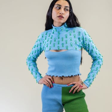 abacaxi Shisha Shrug with Camisole - Sky Blue