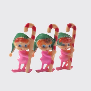 Pink Pixie Elves made in Hong Kong c. 60s for Crafts, Gifting and Mantelscaping, SwirlingOrange11 