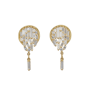 Baguette Diamond Mosaic Earrings