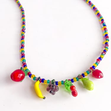Vintage Glass Bead Fruit Necklace