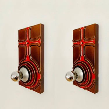 Set of 2 Mid-Century Modern Ceramic Wall Lamps | 1960s 