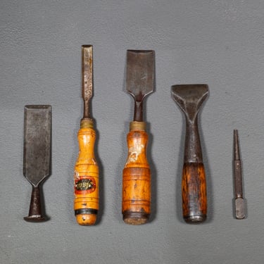 Antique Steel and Wood Chisels