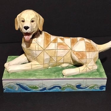 Jim Shore Heartwood Creek  "Lucky" Golden Retriever Dog Folk Art Figurine 7" 