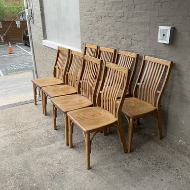 Set of 4 Bentwood Oak Chairs