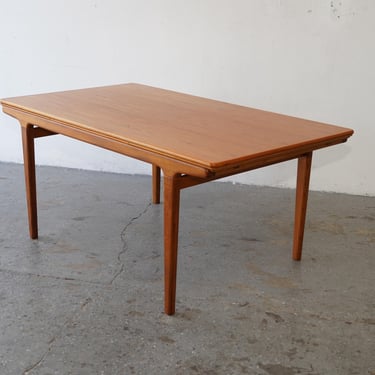 Mid Century Danish Modern Johannes Andersen teak draw leaf dining table 8.5 ft 