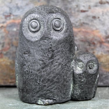 Vintage Sculpted Owl and Baby Owl | 