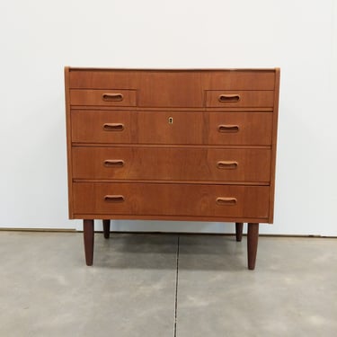 Vintage Danish Mid Century Modern Teak Low Dresser / Vanity 