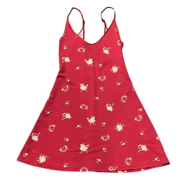 (S) Red Floral Private Luxuries Slip On Dress 062922 RK