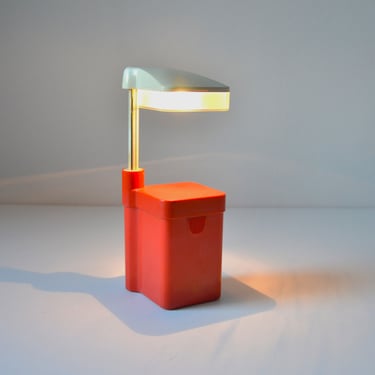 Mid Century 6 Volt Portable Red Pop Up Task Lamp by Eveready, Circa 1960s - Lantern with New Battery 