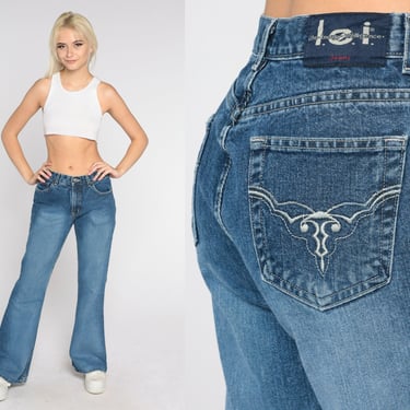 Y2K Flared Jeans Low Rise Jeans 00s Distressed Denim | Shop